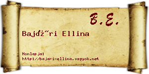 Bajári Ellina névjegykártya